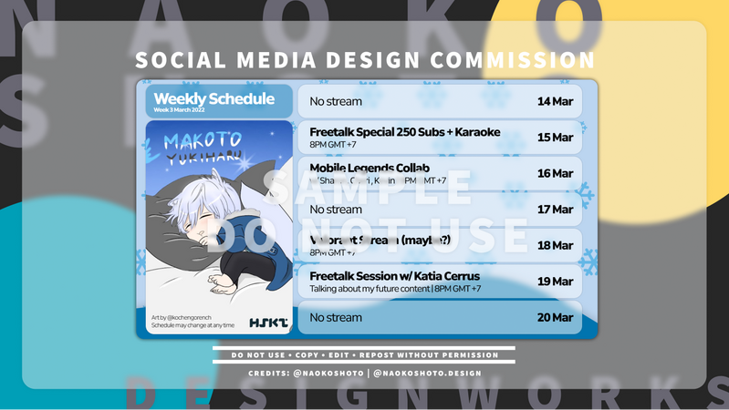 Hoshikazo Weekly Schedule